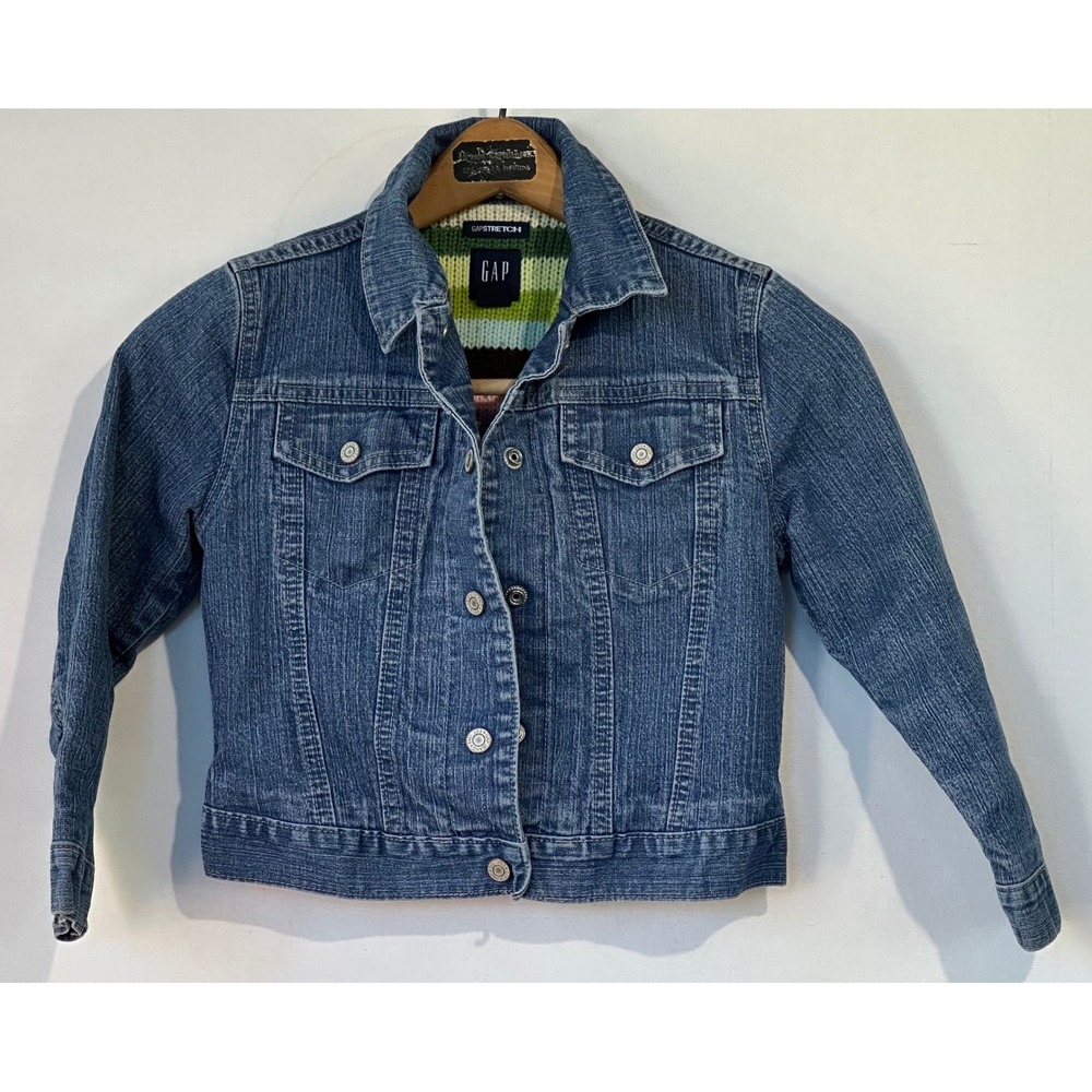 Gap Denim Jean Jacket Sweater Lined Kids S (6-7) Girls Cozy School Fun